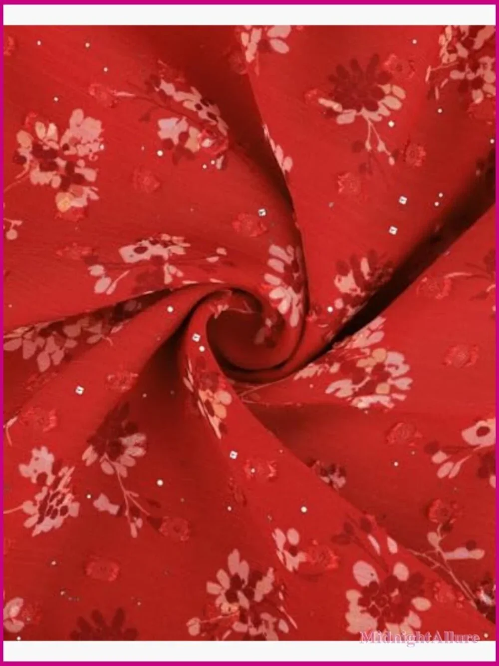 Floral Midi Dress Ruffle Sleeve Smocked Waist Wedding Guest Dress